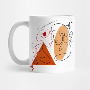 Line illustration of a couples faces Mug